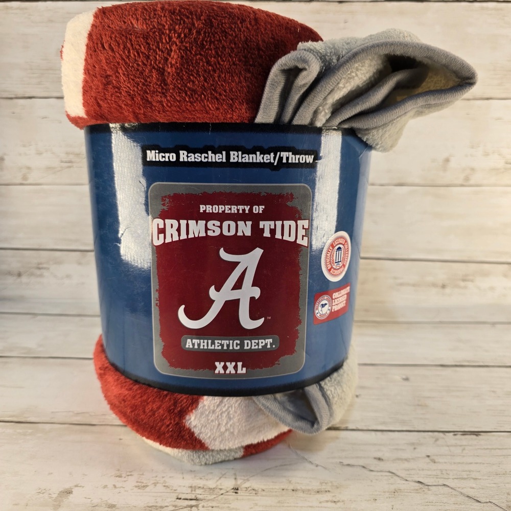 NEW Alabama Crimson Tide Micro Raschel Blanket Throw 50x60 Northwest Company XXL